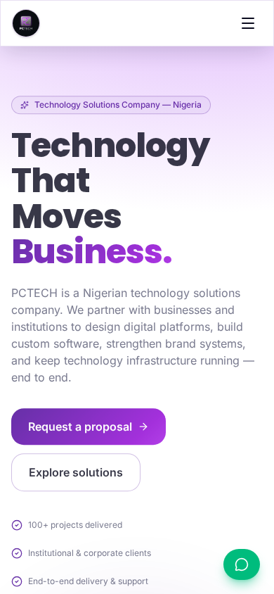 PCTECH homepage on iPhone 17