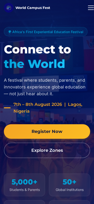 World Campus Fest website preview